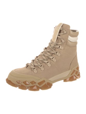 Jimmy Choo Suede Colorblock Pattern Hiking Boots