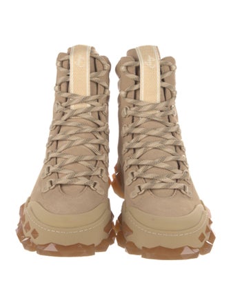 Jimmy Choo Suede Colorblock Pattern Hiking Boots