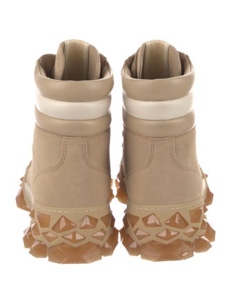 Jimmy Choo Suede Colorblock Pattern Hiking Boots