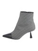 Jimmy Choo Houndstooth Print Leather Trim Embellishment Boots