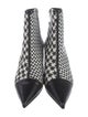 Jimmy Choo Houndstooth Print Leather Trim Embellishment Boots