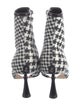 Jimmy Choo Houndstooth Print Leather Trim Embellishment Boots