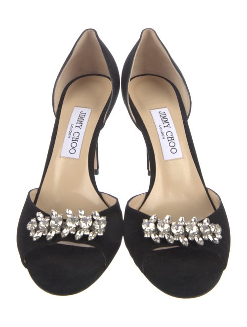 Jimmy Choo Suede Crystal Embellishments Sandals