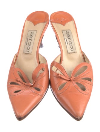 Jimmy Choo Leather Cutout Accent Mules