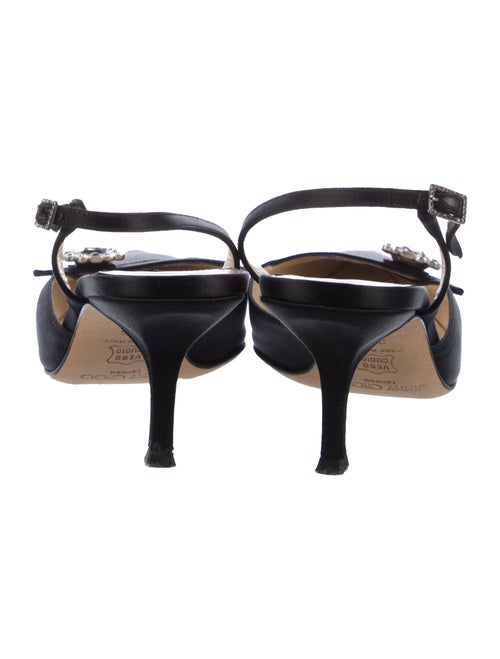 Jimmy Choo Satin Crystal Embellishments Slingback Pumps