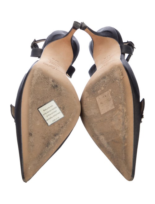 Jimmy Choo Satin Crystal Embellishments Slingback Pumps