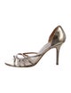 Jimmy Choo Leather Glitter Accents Sandals