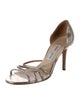 Jimmy Choo Leather Glitter Accents Sandals