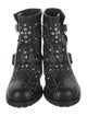 Jimmy Choo Leather Studded Accents Moto Boots