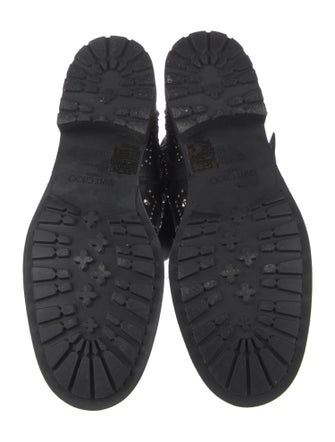 Jimmy Choo Leather Studded Accents Moto Boots