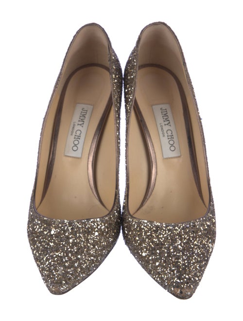 Jimmy Choo Leather Glitter Accents Pumps