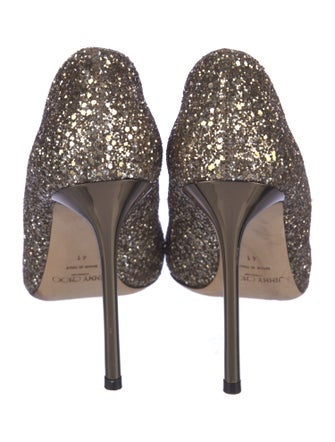 Jimmy Choo Leather Glitter Accents Pumps