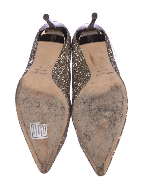 Jimmy Choo Leather Glitter Accents Pumps