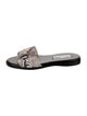 Jimmy Choo Embossed Leather Animal Print Slides