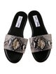 Jimmy Choo Embossed Leather Animal Print Slides