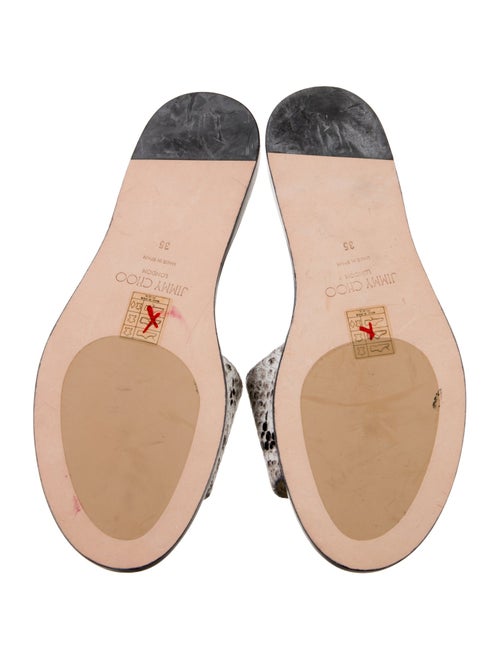 Jimmy Choo Embossed Leather Animal Print Slides