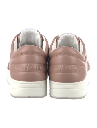 Jimmy Choo Leather Glitter Accents Sneakers