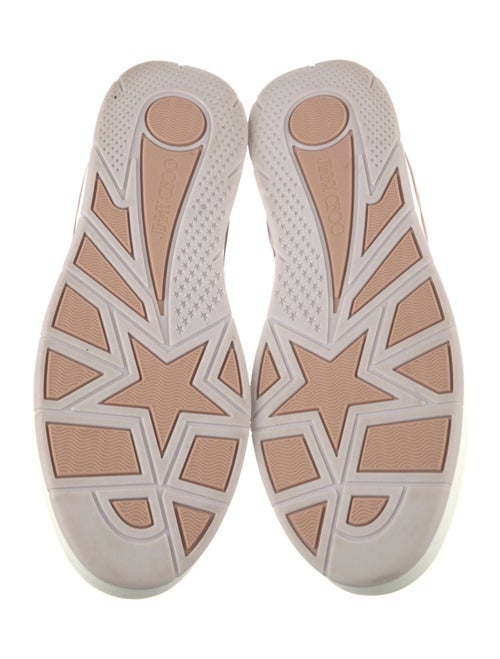 Jimmy Choo Leather Glitter Accents Sneakers