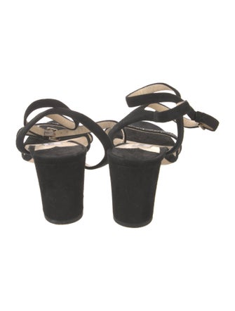 Jimmy Choo Suede Glitter Accents Sandals