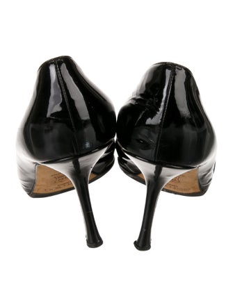 Jimmy Choo Patent Leather Cutout Accent Pumps