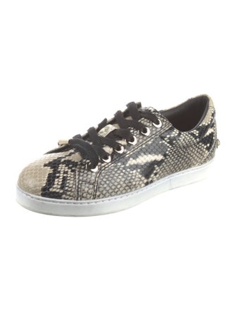 Jimmy Choo Leather Animal Print Sneakers