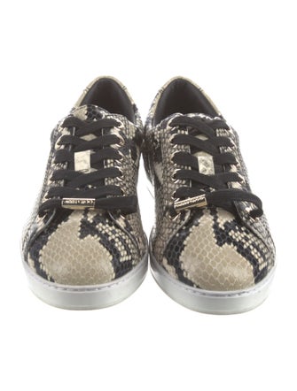 Jimmy Choo Leather Animal Print Sneakers