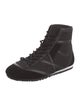 Jimmy Choo Leather Leather Trim Embellishment Wedge Sneakers