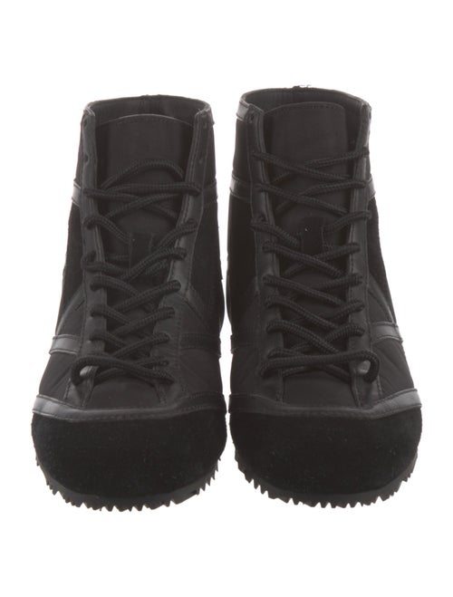 Jimmy Choo Leather Leather Trim Embellishment Wedge Sneakers