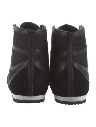 Jimmy Choo Leather Leather Trim Embellishment Wedge Sneakers