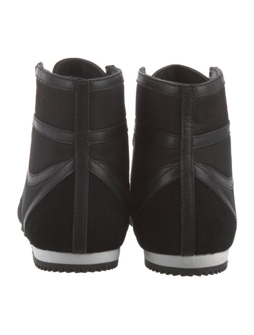 Jimmy Choo Leather Leather Trim Embellishment Wedge Sneakers