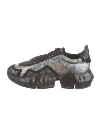 Jimmy Choo Glitter Mesh Accents Sneakers