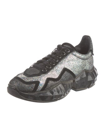 Jimmy Choo Glitter Mesh Accents Sneakers