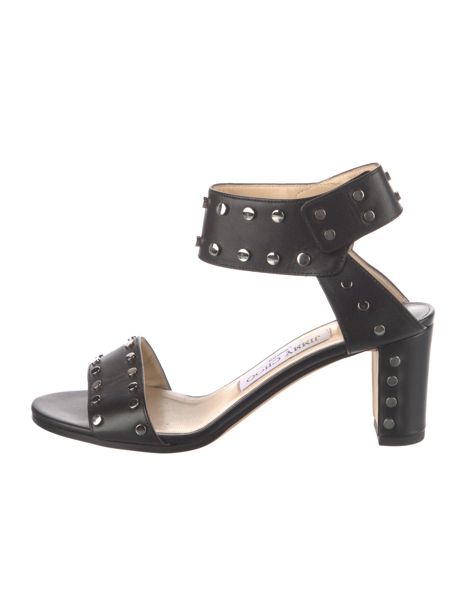 Jimmy Choo Leather Studded Accents Sandals