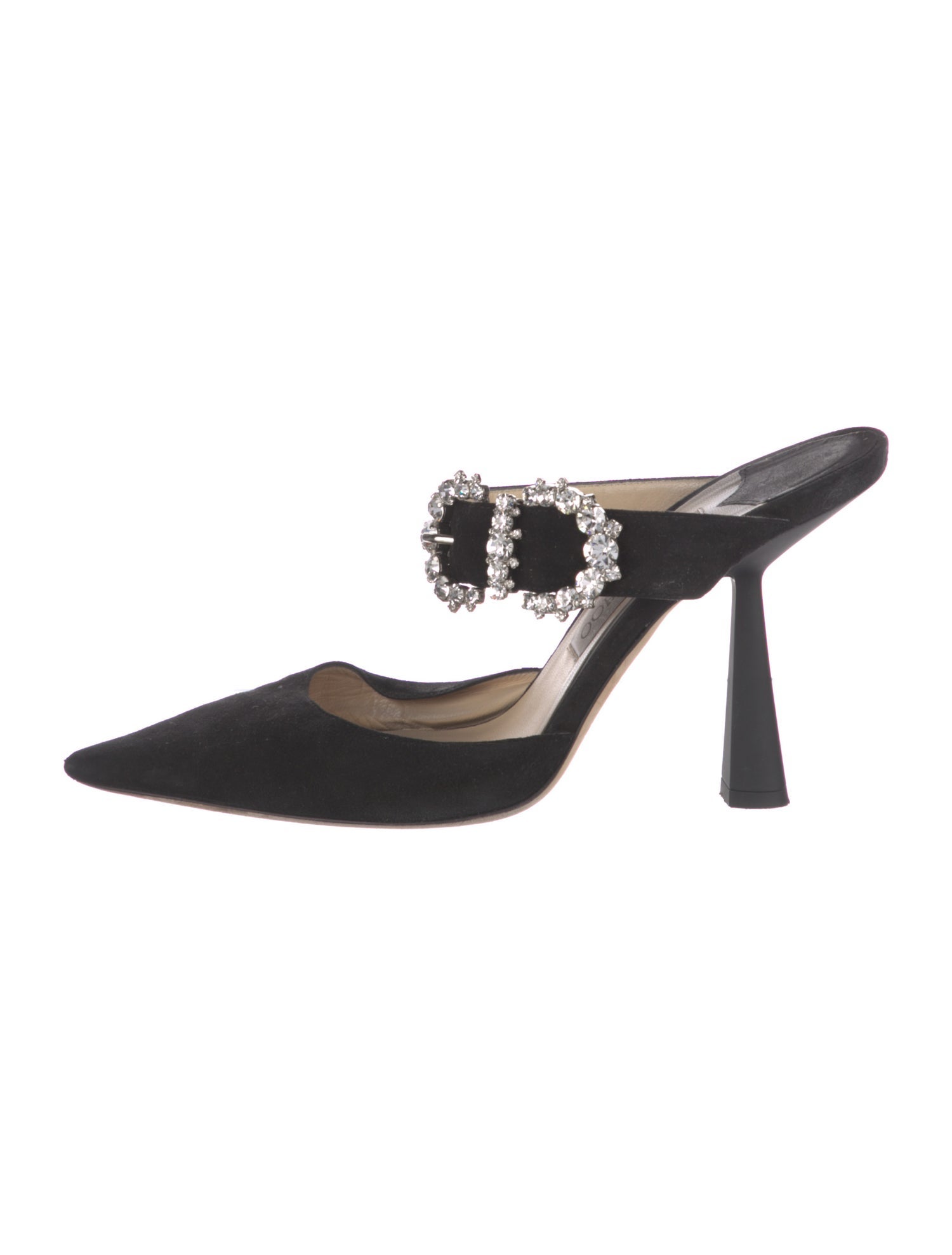 Jimmy Choo Suede Crystal Embellishments Mules