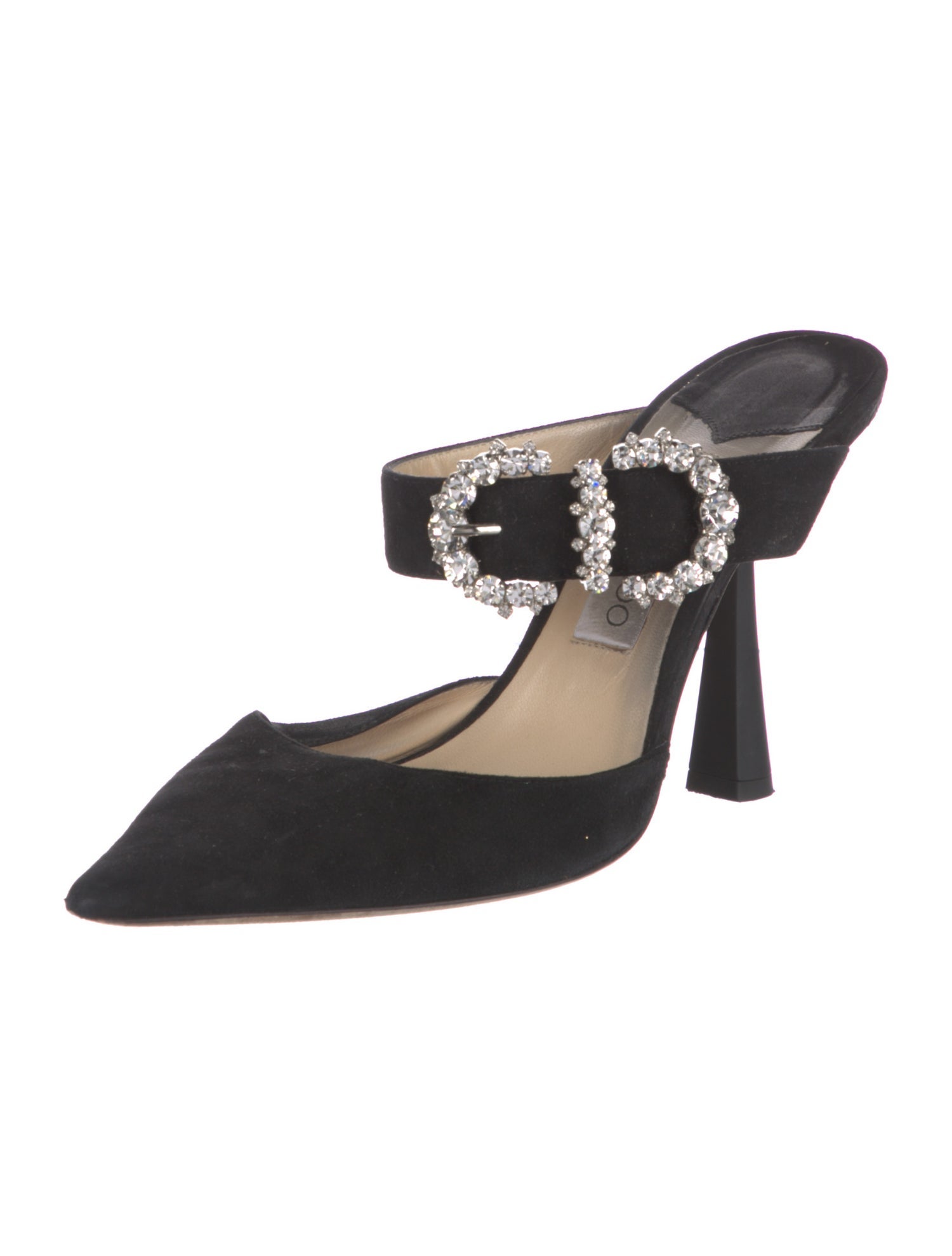 Jimmy Choo Suede Crystal Embellishments Mules