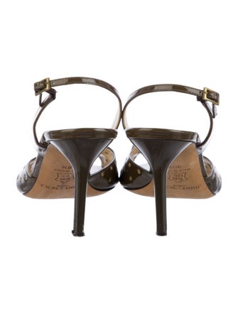 Jimmy Choo Patent Leather Cutout Accent Slingback Pumps