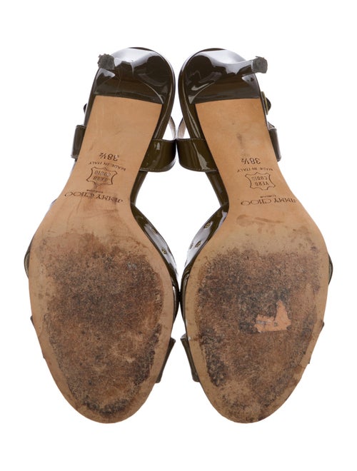 Jimmy Choo Patent Leather Cutout Accent Slingback Pumps