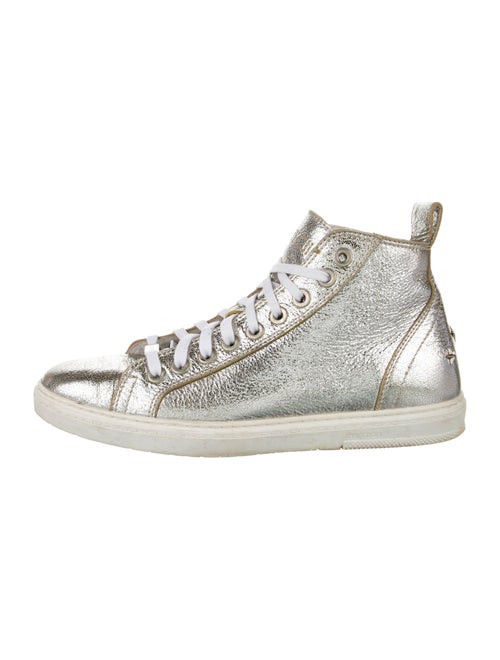 Jimmy Choo Leather Studded Accents Sneakers