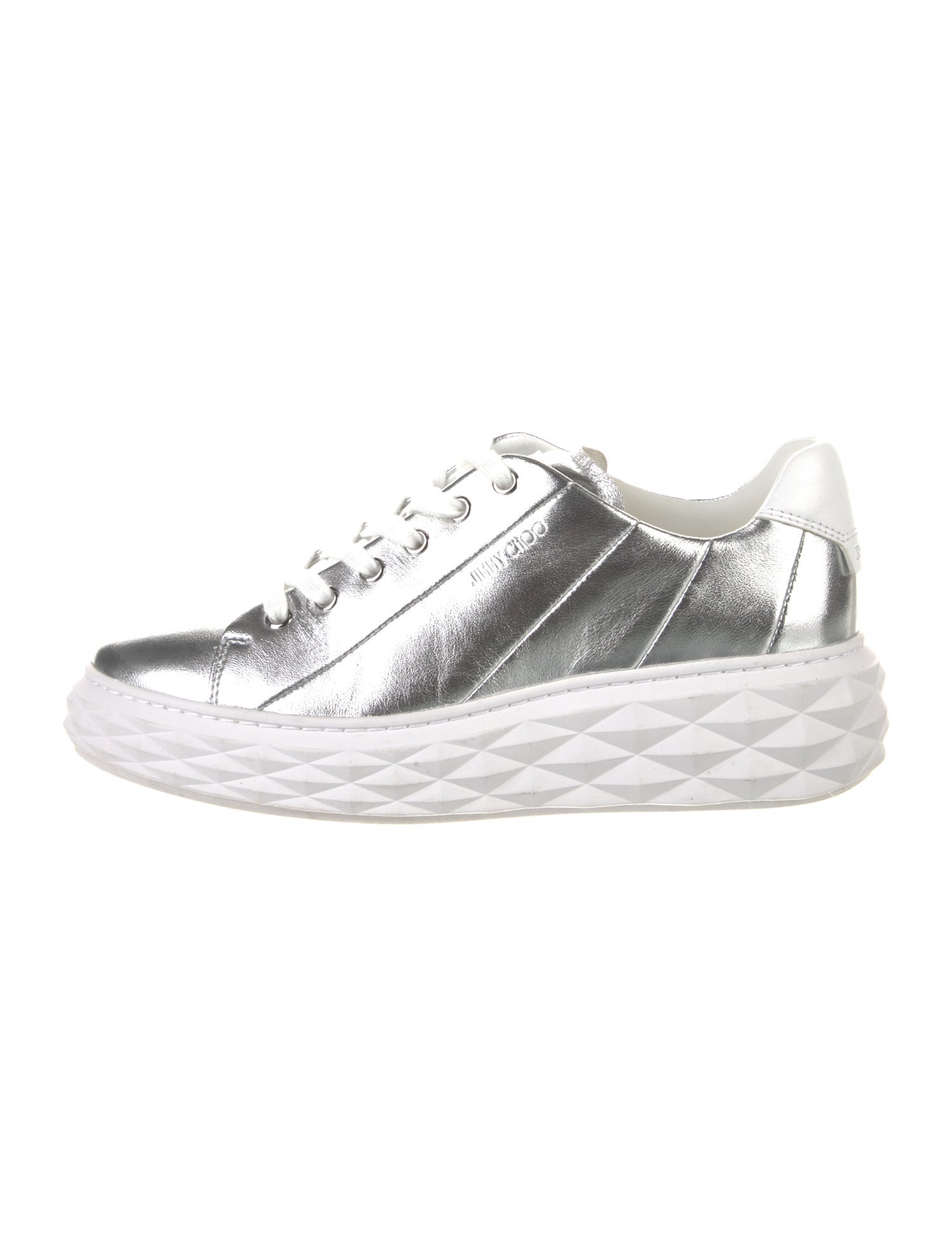 Jimmy Choo Leather Colorblock Pattern Sneakers