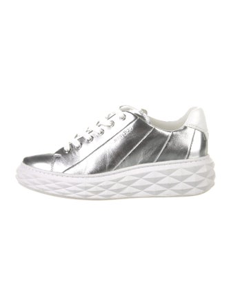 Jimmy Choo Leather Colorblock Pattern Sneakers