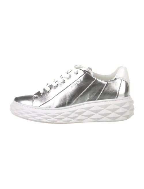 Jimmy Choo Leather Colorblock Pattern Sneakers