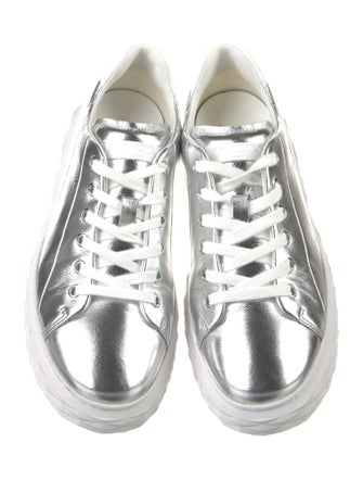 Jimmy Choo Leather Colorblock Pattern Sneakers