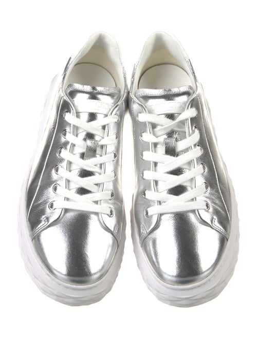 Jimmy Choo Leather Colorblock Pattern Sneakers