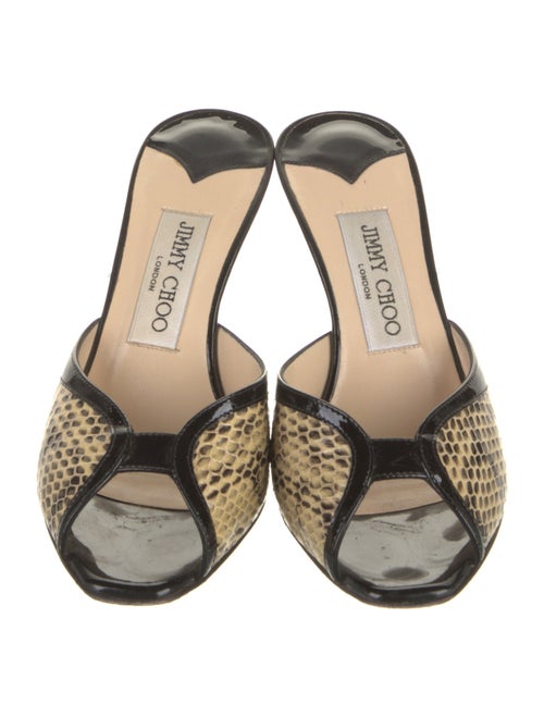 Jimmy Choo Snakeskin Animal Print Slides