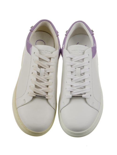 Jimmy Choo Leather Colorblock Pattern Sneakers