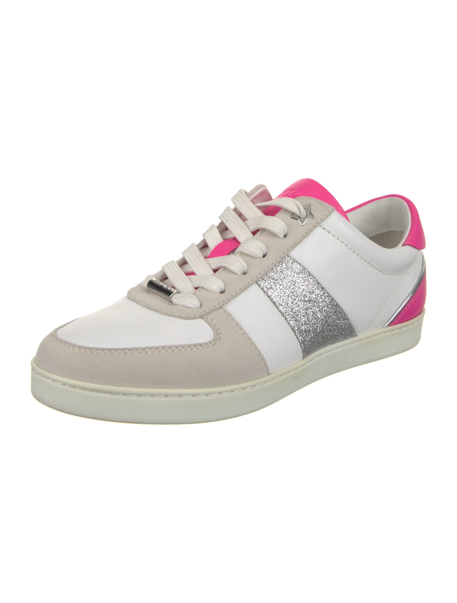 Jimmy Choo Leather Colorblock Pattern Sneakers