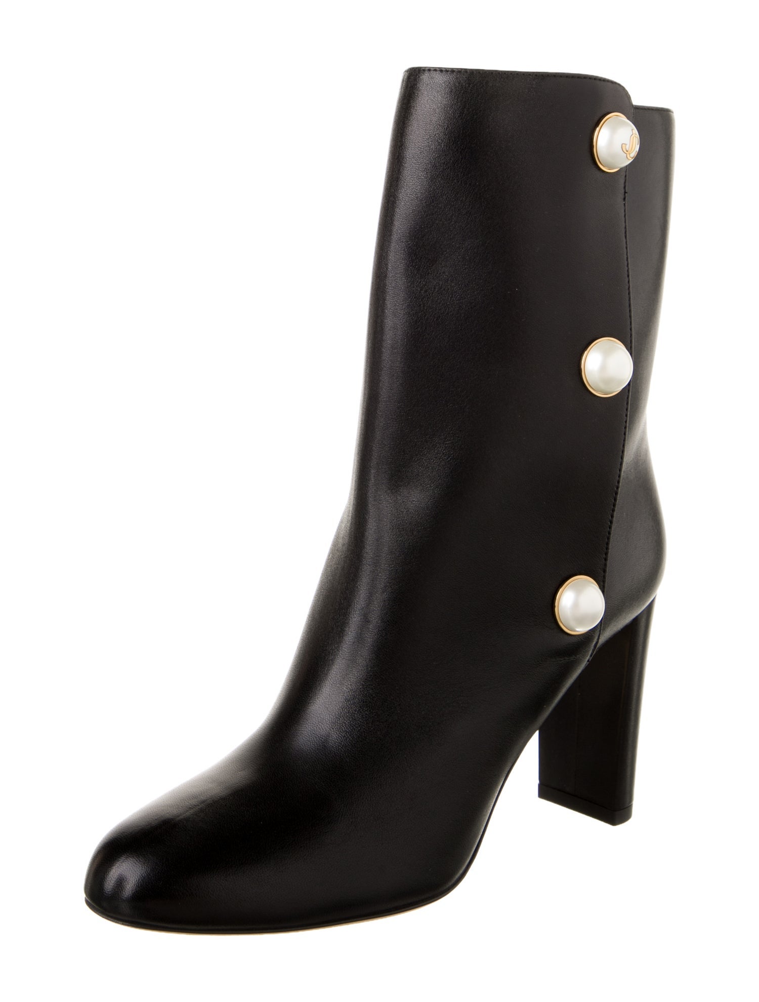 Jimmy Choo Leather Studded Accents Boots