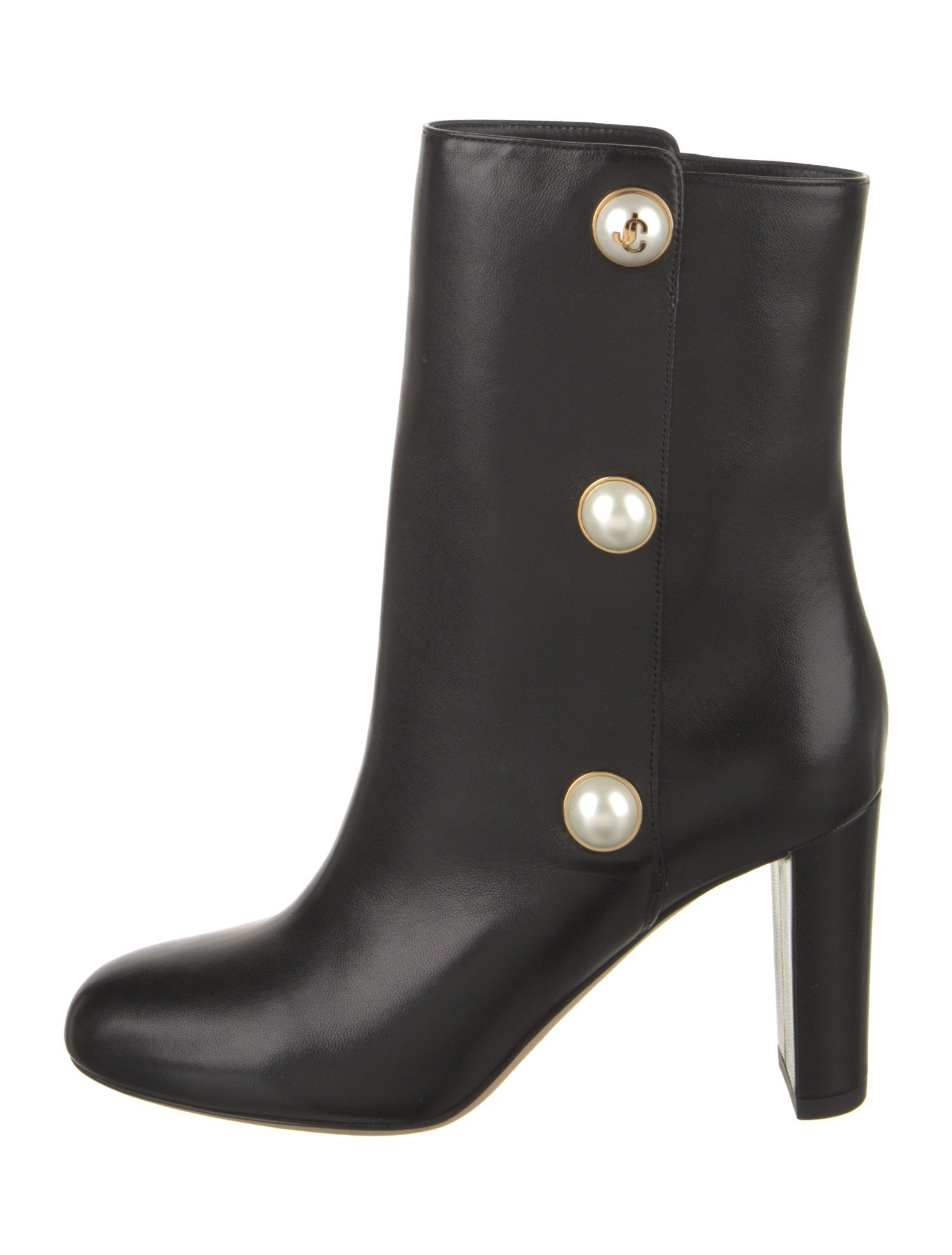 Jimmy Choo Leather Studded Accents Boots