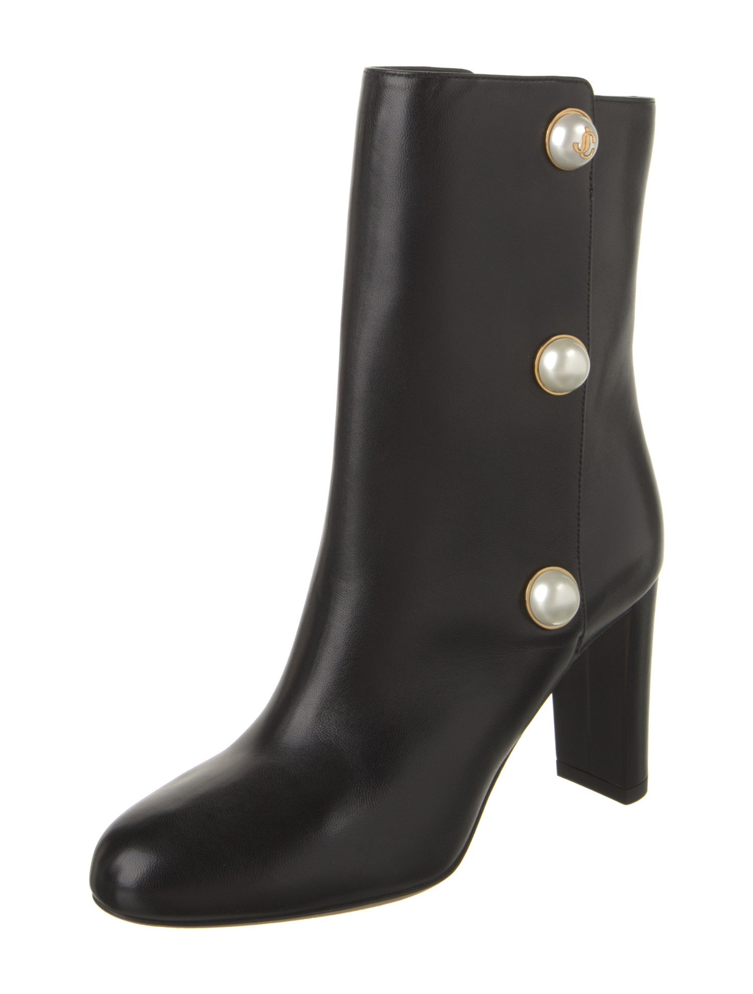 Jimmy Choo Leather Studded Accents Boots