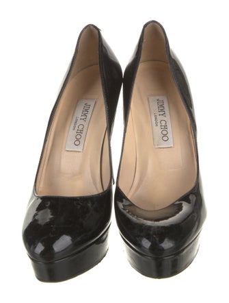 Jimmy Choo Patent Leather Leather Trim Embellishment Pumps